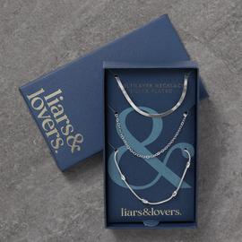 Liars & Lovers Silver Ball Snake 3 Row Pendant Necklace