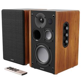 Majority D100 Bookshelf Bluetooth Speaker - Black & Brown