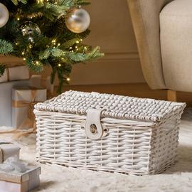 Argos Home White Woven Christmas Gift Basket