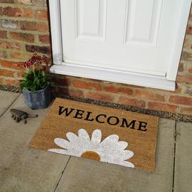 Primeur Mighty Mats Welcome Daisy Natural Doormat - 60x40cm