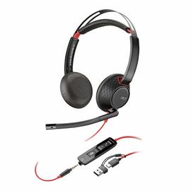 HP Poly Black wire 5220 USB-C 3.5mm Plug PC Headset - Black