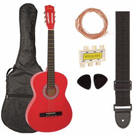 Encore Full Size Classic Guitar Pack - Red