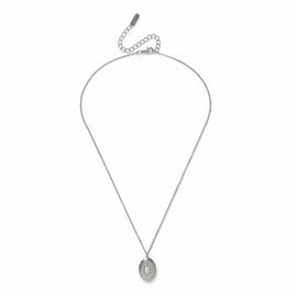 Freedom Silver Oval Locket Pendant Necklace