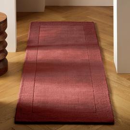 Habitat Simple Border Burgundy Wool Cut Pile Runner-66x200cm
