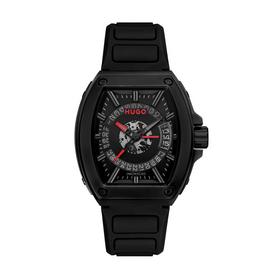HUGO Men's Black Silicone Strap Watch