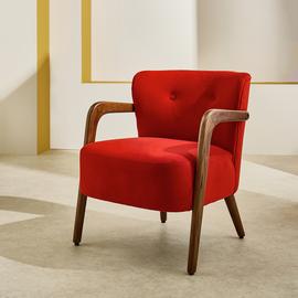 Habitat Yanni Velvet Accent Chair - Red