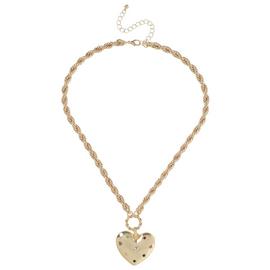 Liars & Lovers Gold Tone Heart Gem Pendant Necklace