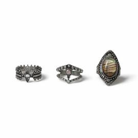 Freedom Gunmetal 3 Pack Rings