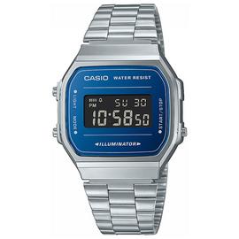 Casio Vintage Retro Blue Dial Silver Bracelet Watch