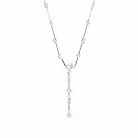 Swarovski Rhodium Plated Crystal Pearl Constella Y Necklace