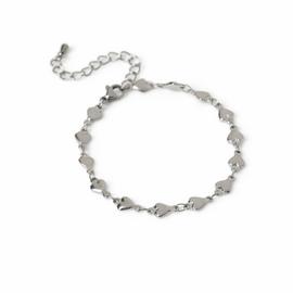 Freedom Stainless Steel Silver Heart Bracelet