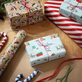Argos Home 3 Rolls Christmas Wrapping Paper With 6 Tags