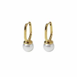 Liars & Lovers Gold Tone Pearl Drop Hoop Earrings