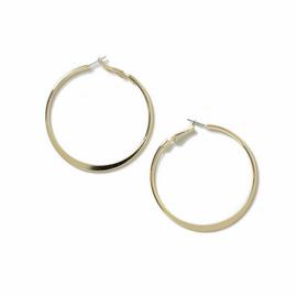 Freedom Gold Knife Edge Hoop Earrings