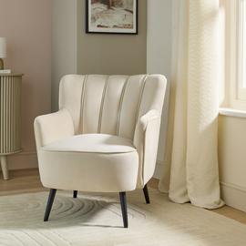 Argos Home Liora Velvet Armchair - Natural