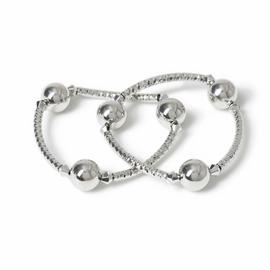 Freedom Silver 2 Pack Ball Stretch Bracelets