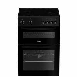 Indesit IDE6VMB 60cm Double Oven Electric Cooker - Black