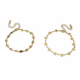 Freedom Gold Heart & Star Link Bracelets