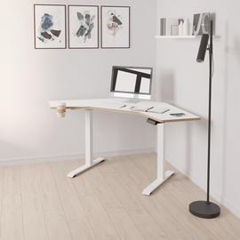 Koble Gino Corner Height Adjustable Desk - White
