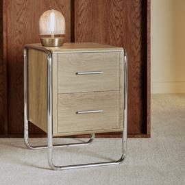 Habitat Albers Chrome Filing Cabinet - Natural