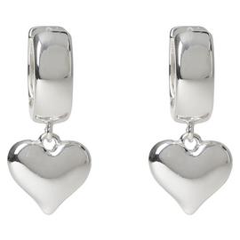 Liars & Lovers Silver Tone Mini Heart Drop Hoop Earrings