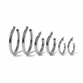 Freedom Silver Tube Pack Of 6 Hoop Earrings