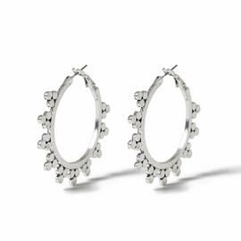 Freedom Silver Soft Spike Hoop Earrings