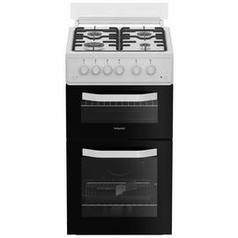 Hotpoint HTG5GCWL 50cm Twin Cavity Gas Cooker - White