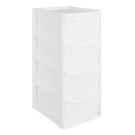 Argos Home 4 Drawer Plastic Storage Tower - White
