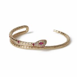 Freedom Gold Tone Crystal Snake Cuff Bracelet