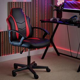 Argos Home Faux Leather Gaming Chair - Red
