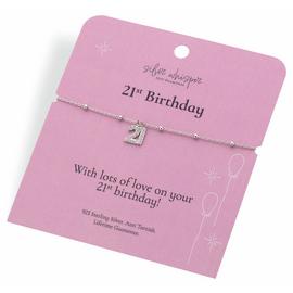 Hot Diamonds Sterling Silver 21st Birthday Charm Bracelet