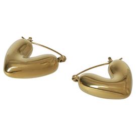 Liars & Lovers Gold Tone Bubble Heart Huggie Hoop Earrings