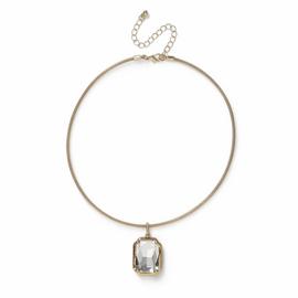 Freedom Gold 16 inch Crystal Collar Pendant Necklace