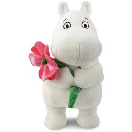 Aurora Moomin Standing With Pink Flower 6.5-inch Plush toy