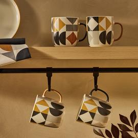 Argos Home Geo Pack of 4 Stoneware Mugs