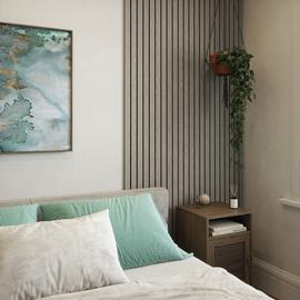 Kraus Lux Wood Veneer Alder Grey Wall Panel - 2.4m