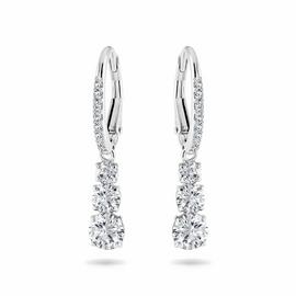 Swarovski Rhodium Plated Crystal Stilla Drop Hoop Earrings