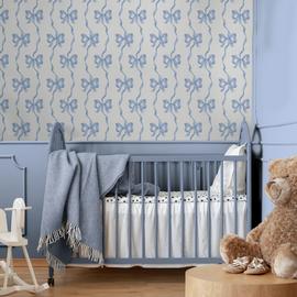 Cath Kidston Ribbon Bow Blue Wallpaper