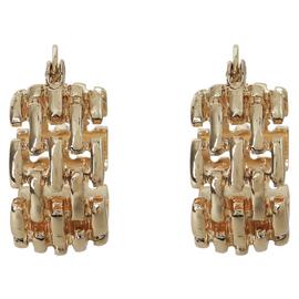 Liars & Lovers Gold Tone Interlocking Link Hoop Earrings