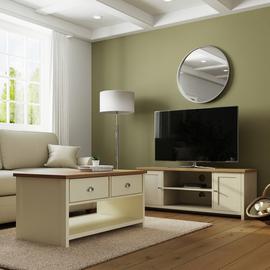 GFW Lancaster Coffee Table With Shelf and TV Unit