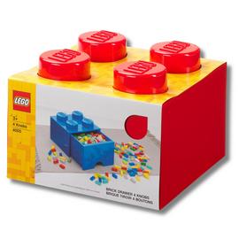 LEGO Brick Drawer 4 Knobs - Red