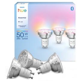 Philips Hue Essential GU10 4.7W Smart Light Bulb - Pack of 3