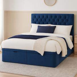 Millbrook Chester Superking Fabric EndLift Ottoman Bed- Blue