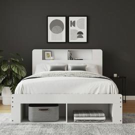 GFW Anya End Lift Double Ottoman Bed - White