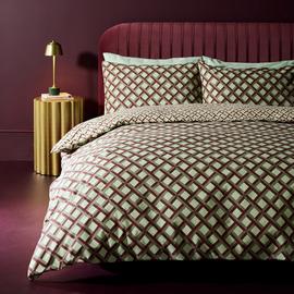 Habitat Diagonal Geo Print Mint Bedding Set