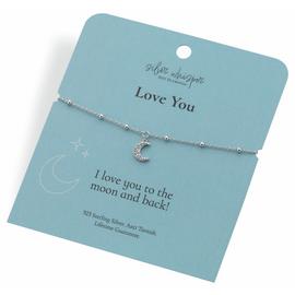 Hot Diamonds Sterling Silver Love You Moon Charm Bracelet