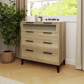 GFW Ezra 4 Drawer Chest - Oak