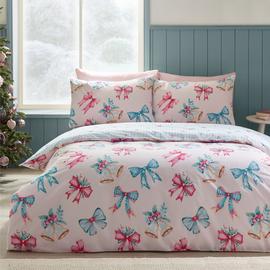 Catherine Lansfield Christmas Bows and Bells Bedding Set