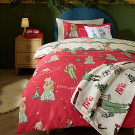 The BFG Christmas Red & White Kids Bedding Set - Single